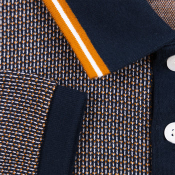 Tipped Jaquard Polo Dark Sapphire