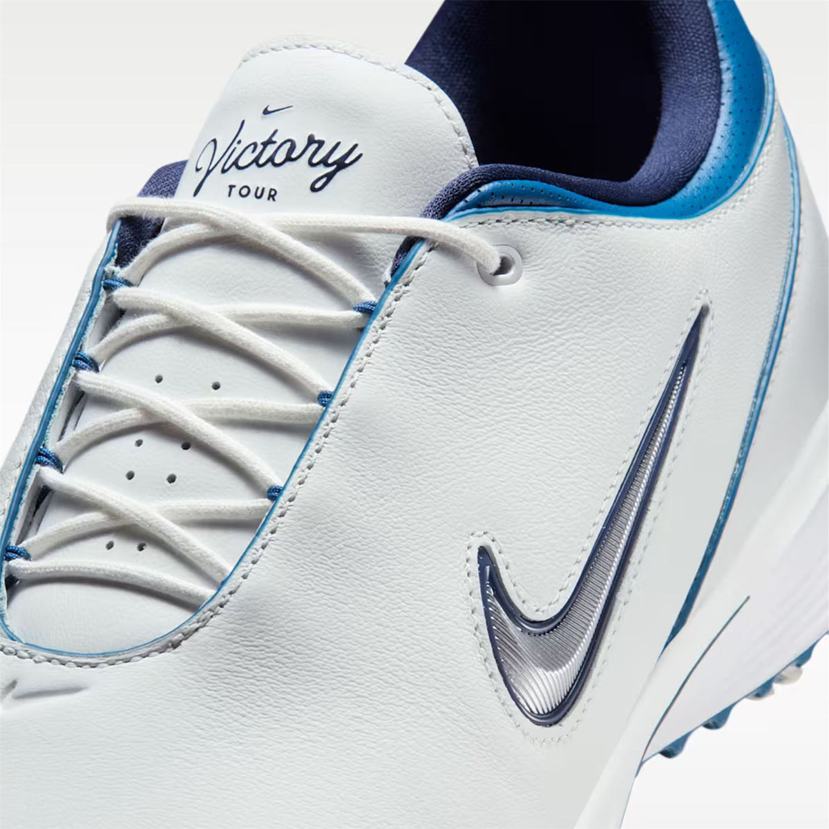 Victory Tour 4 Spiked Golf Shoes Summit White/Metallic Silver/Court Blue