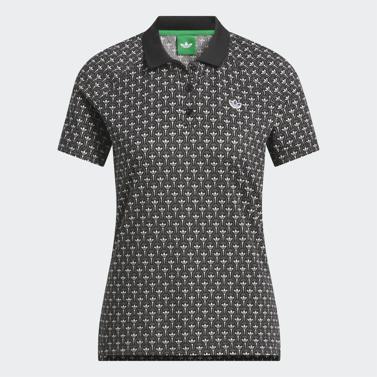 Originals All Over Trefoil Polo Black/Chalk White
