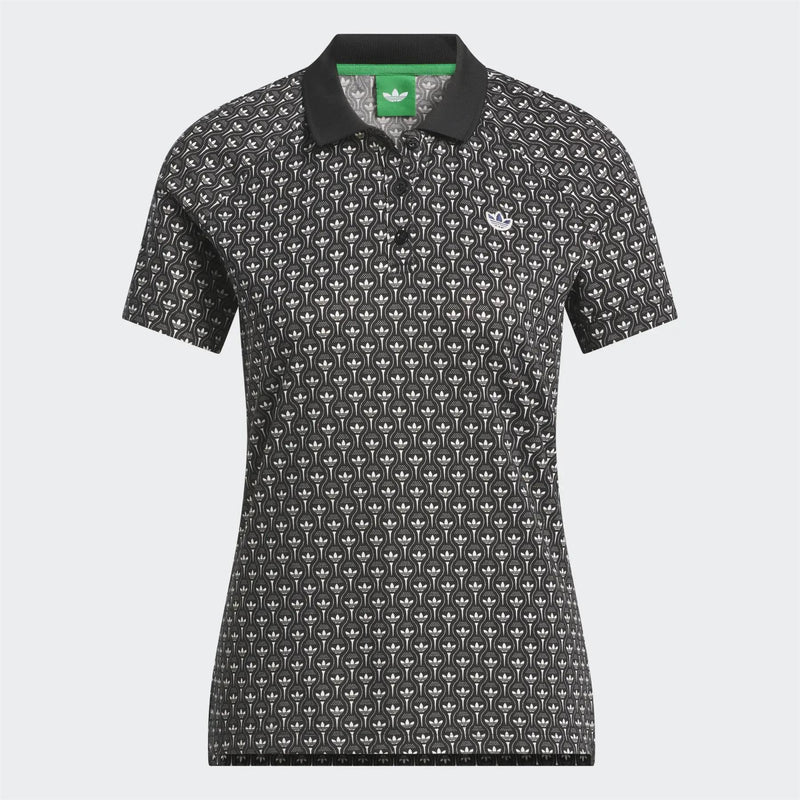 Originals All Over Trefoil Polo Black/Chalk White
