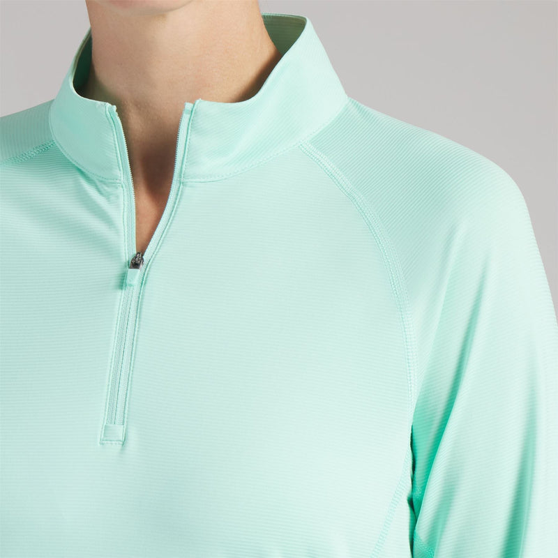 YOU-V Solid Quarter Zip Mint Jelly