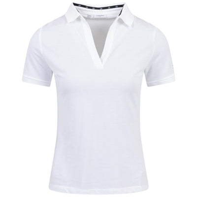 Damen Jenny Poloshirt mit offenem Halsausschnitt, Weiß – AW23