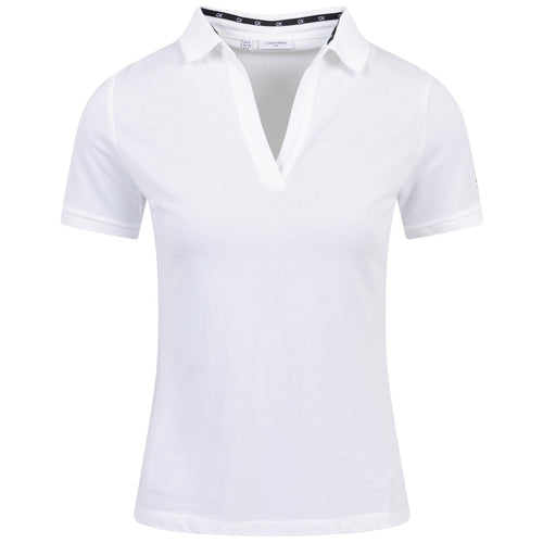 Damen Jenny Poloshirt mit offenem Halsausschnitt, Weiß – AW23