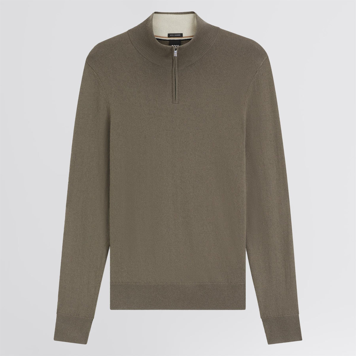 H-Hemarlo Wool Quarter Zip Open Brown