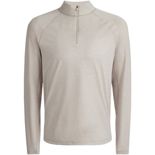 Italian Tech Melange Quarter Zip Mid Layer Stone - AW24