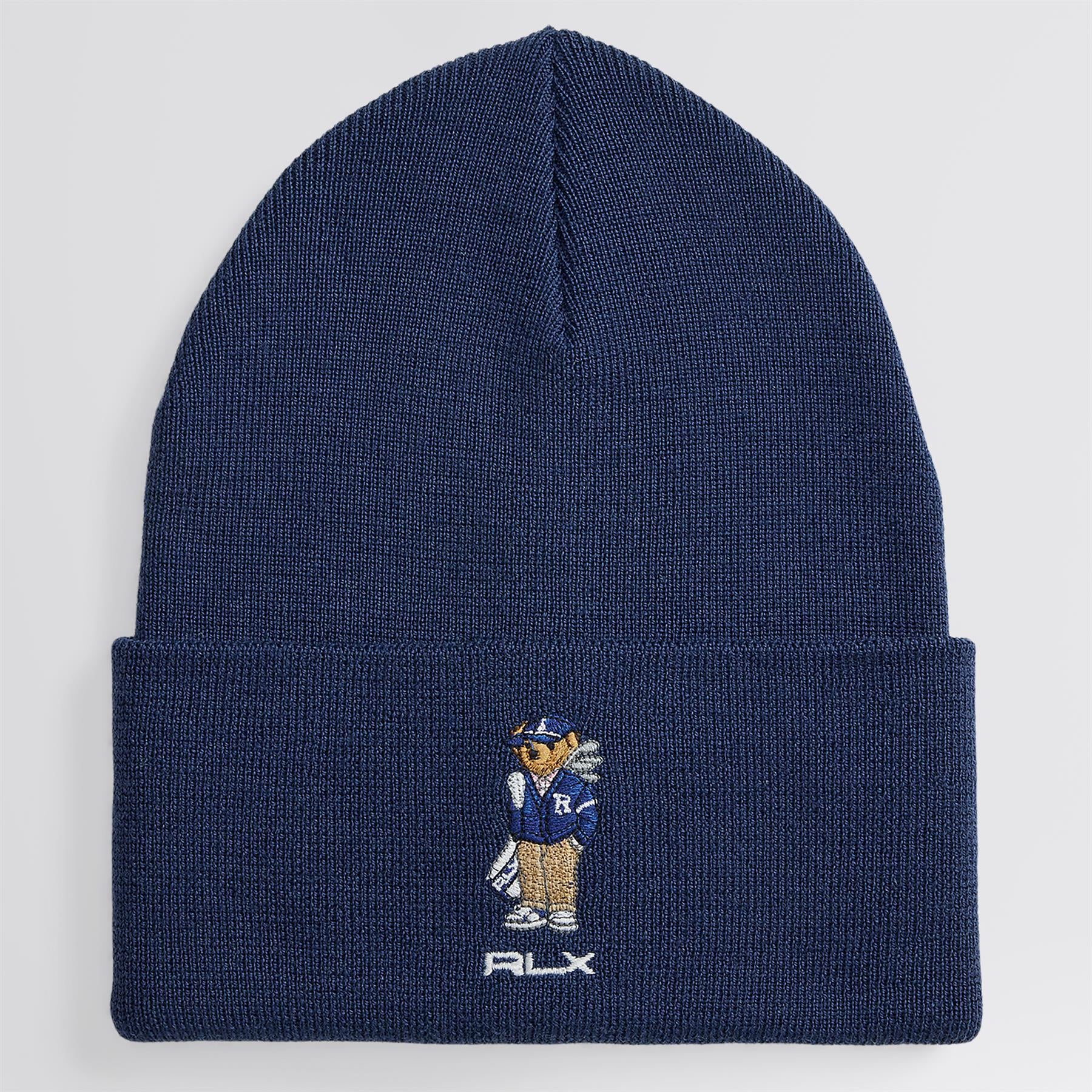 RLX Polo Golf Bear Merino Beanie Refined Navy