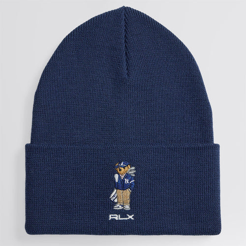 RLX Polo Golf Bear Merino Beanie Refined Navy