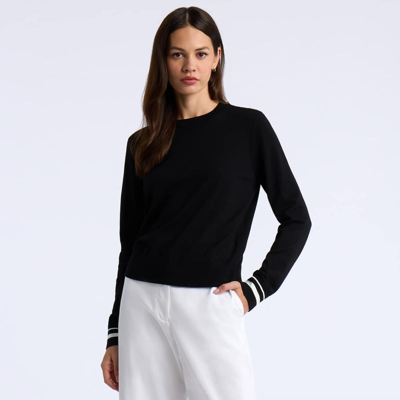 Cooling Cotton Crewneck Sweater Onyx