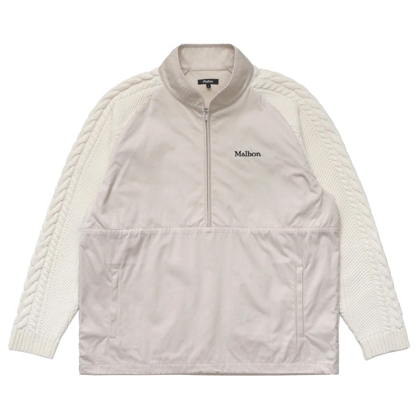 Malbon Golf Remington Half Zip Hybrid Jacket Ivory | TRENDYGOLF UK