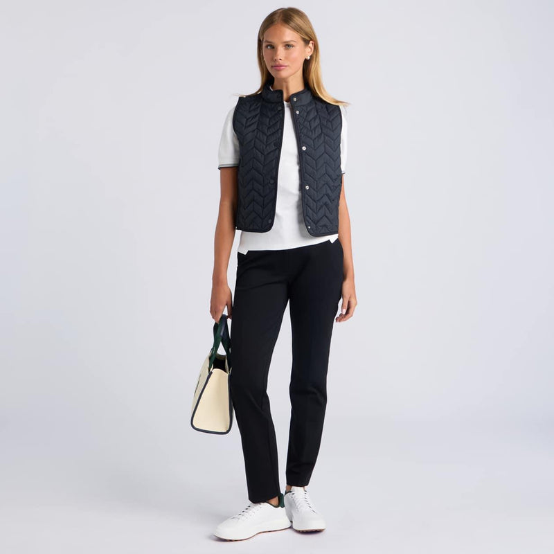 Lightweight Chevron Quilted Vest Onyx