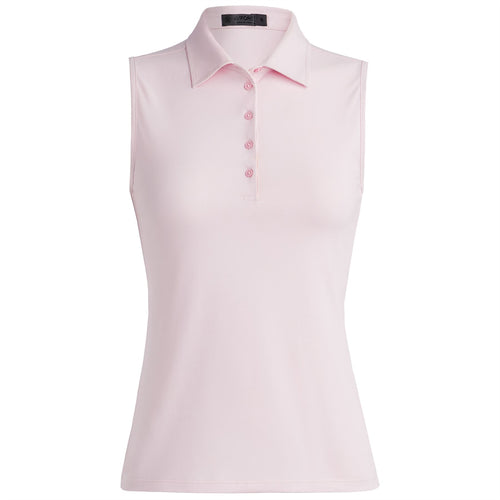 Federleichtes ärmelloses Poloshirt für Damen in Blush Pink – SS24