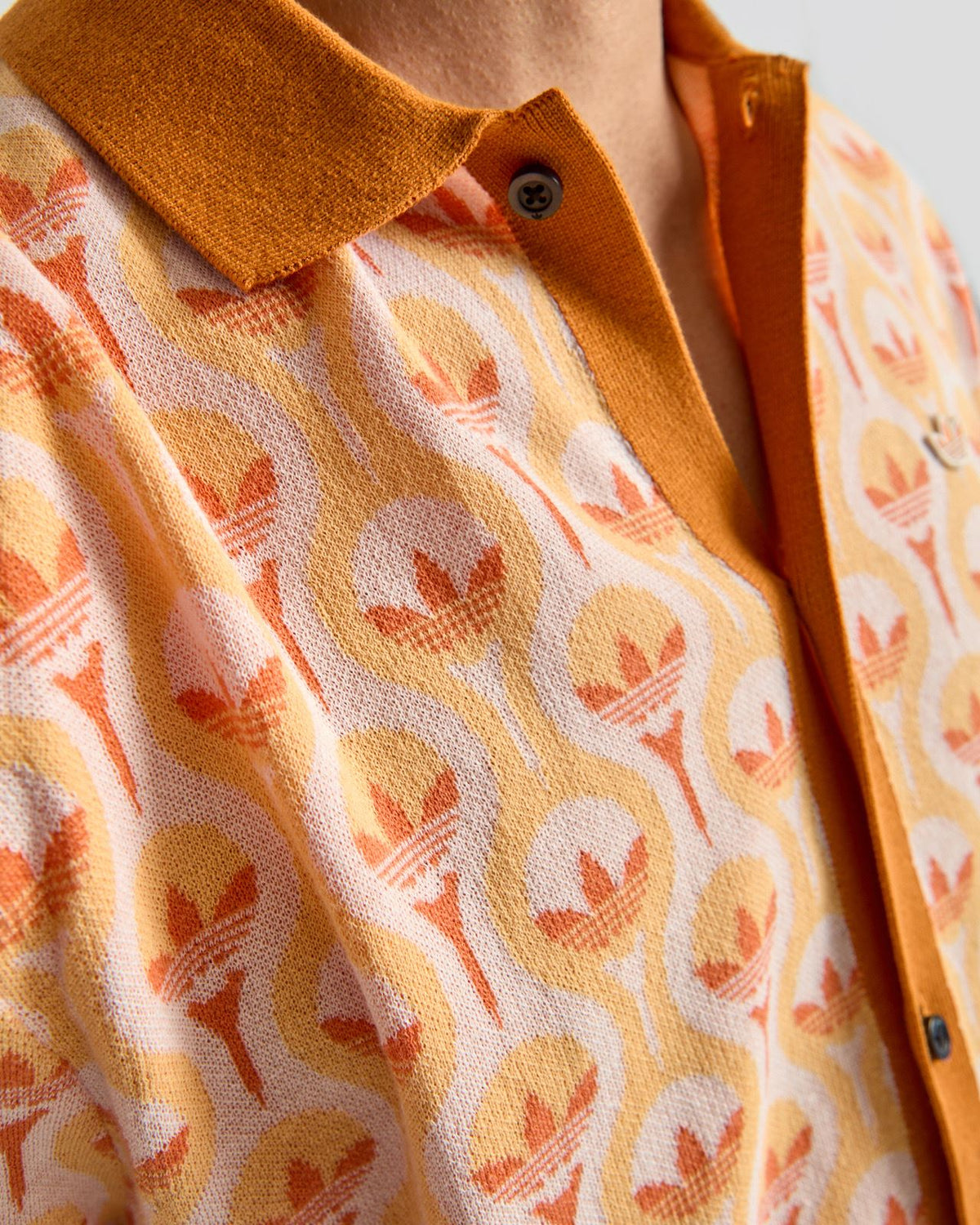 Originals Knit Polo White/Ice Tangerine/Dusky Orange