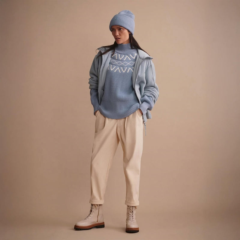 Marcie Fairisle Yoke Knit Sweater Glacier Blue
