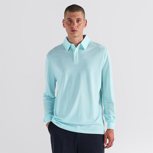 x Jesper Parnevik LS Cotton Pique Polo Ice Blue
