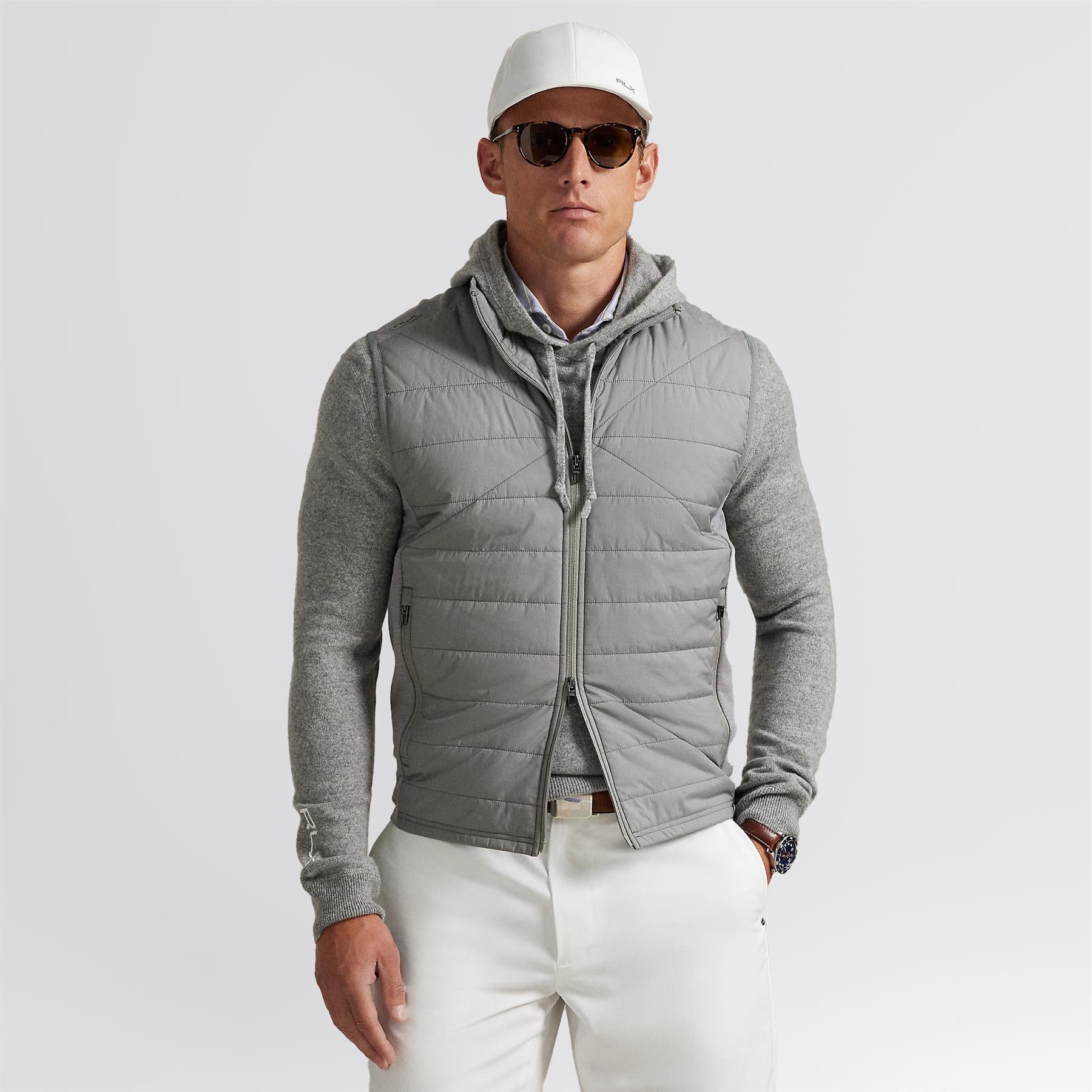 RLX Hybrid Full Zip Gilet Peak Grey