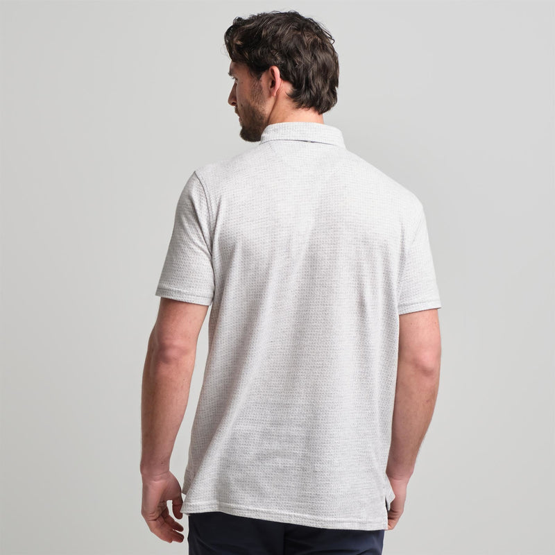 Fessenden Polo Light Grey Heather Houndstooth