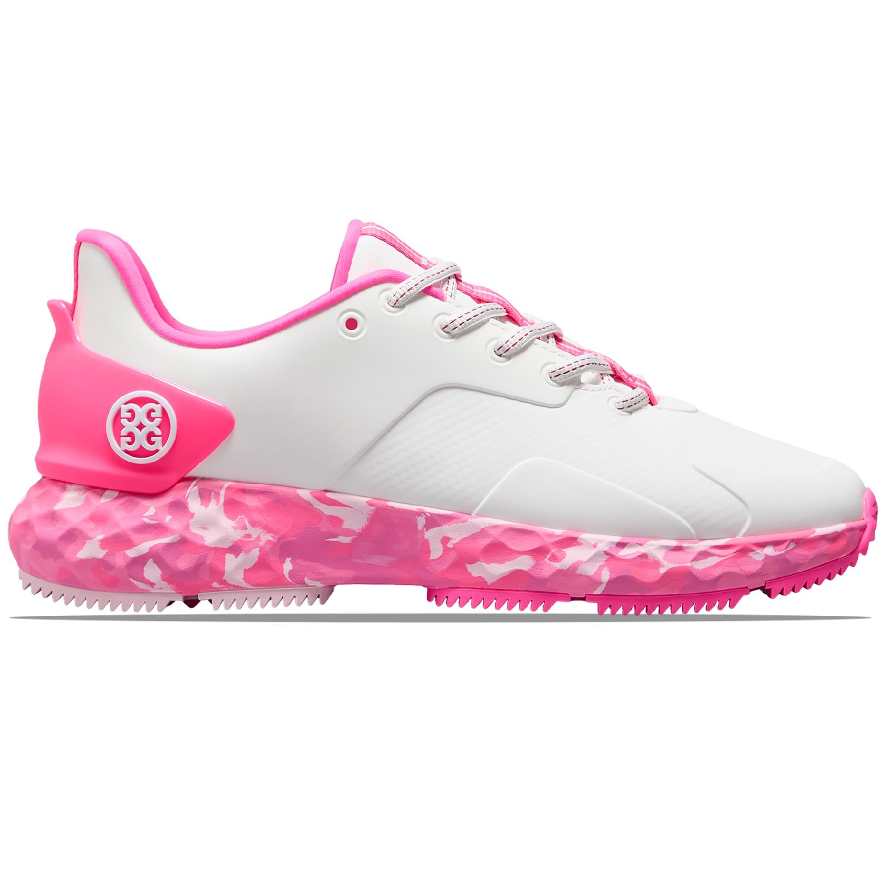 G/FORE Camo Sole MG4+ Golf Shoes Snow/Knockout Pink TRENDYGOLF UK