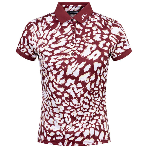 Womens Tour Tech Print Polo Glitch Leo Lime - AW24