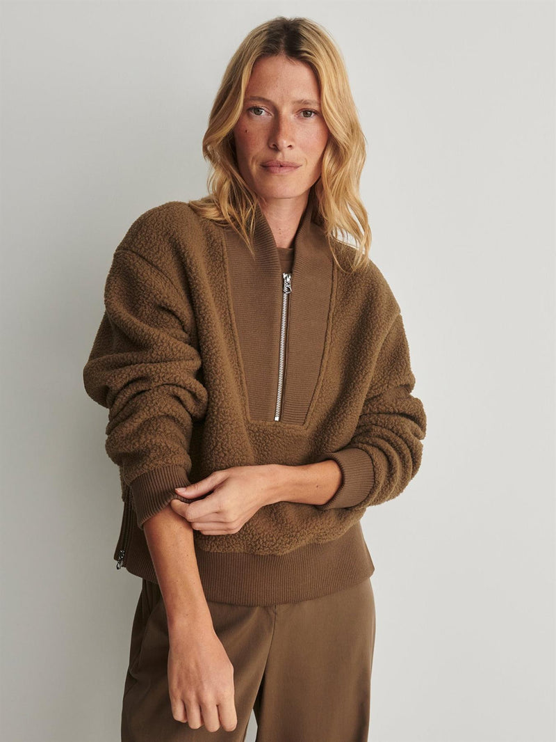 Mumford Half Zip Fleece Teak Olive