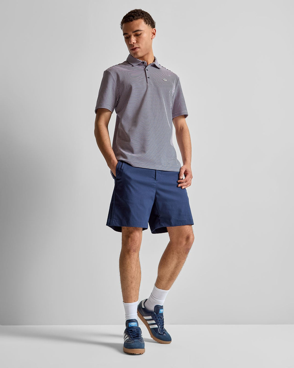 Originals Stripe Pique Polo Clear Pink/Night Indigo