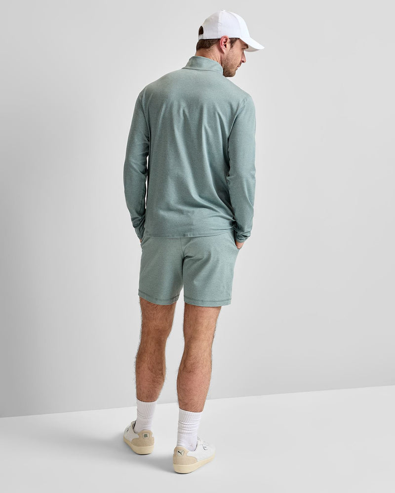 Ponto Half-Zip Mock Neck Misty Blue Heather