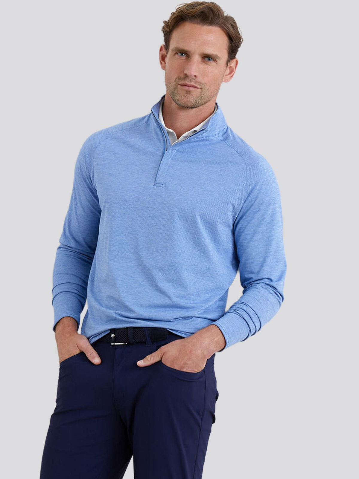 Stealth Stripe Performance Quarter-Zip Mid Layer Dusk