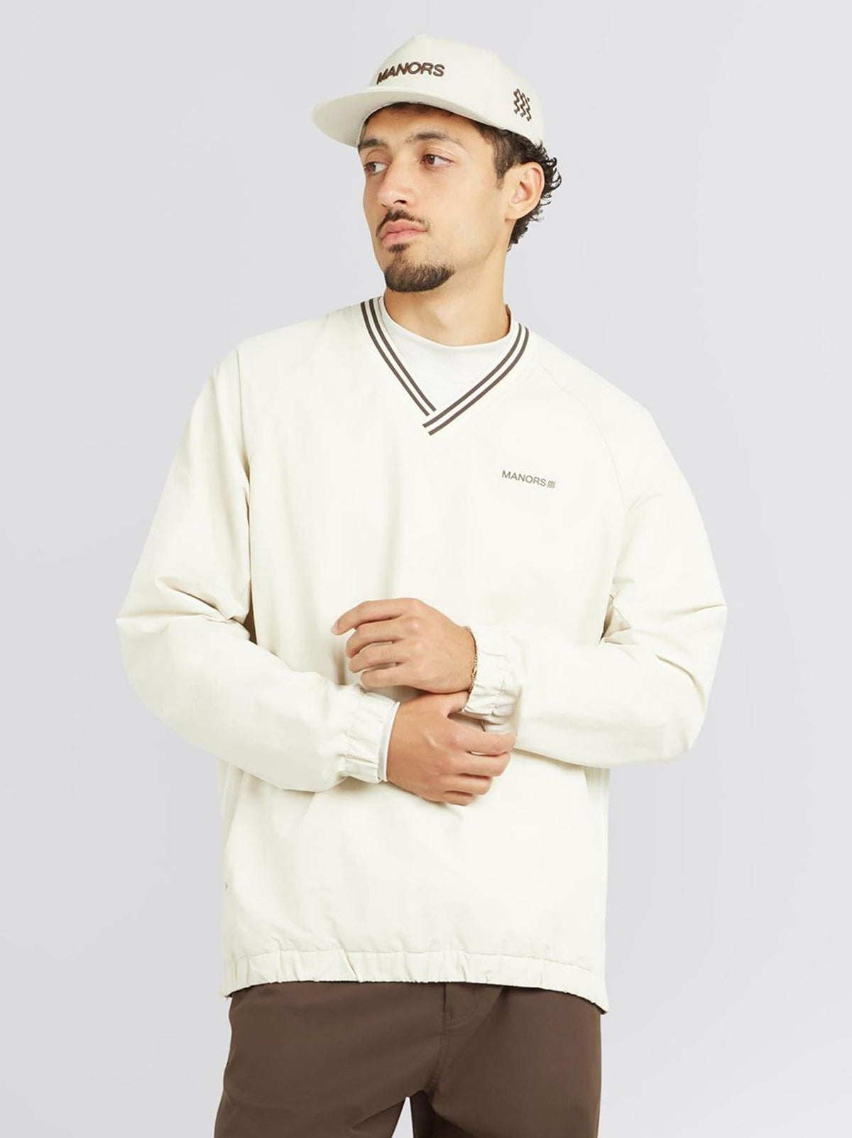 V-Neck Pullover Windbreaker Ivory