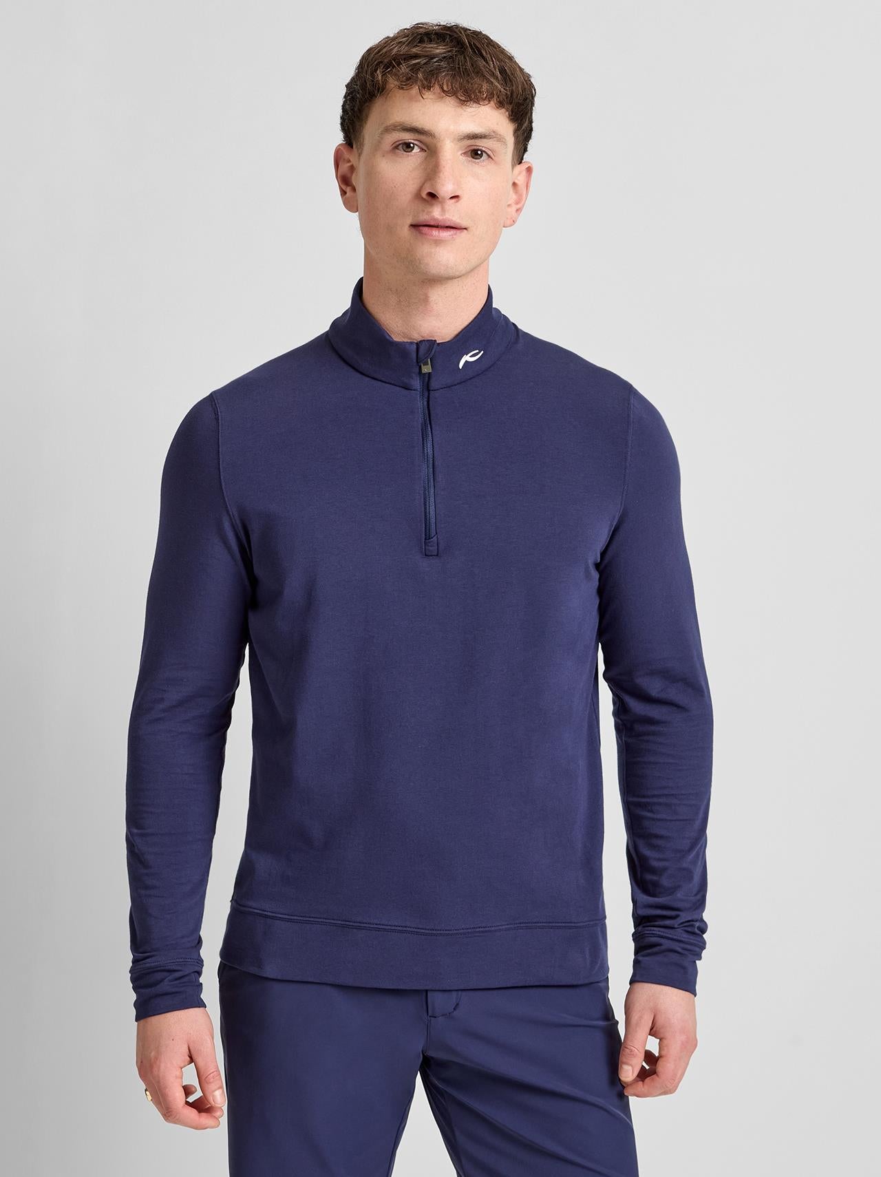 Hollow Pima Half-Zip Atlanta Blue