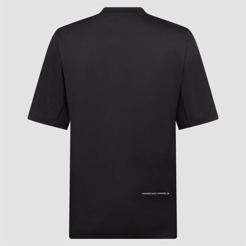 Course Mock Neck Polo Black