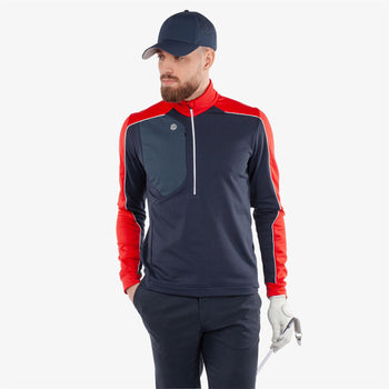 Dave INSULA Warm Half Zip Mid Layer Navy/Red