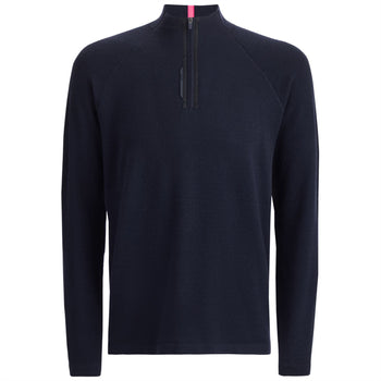 Merino Wool Blend Raglan Quarter Zip Mid Layer Twilight