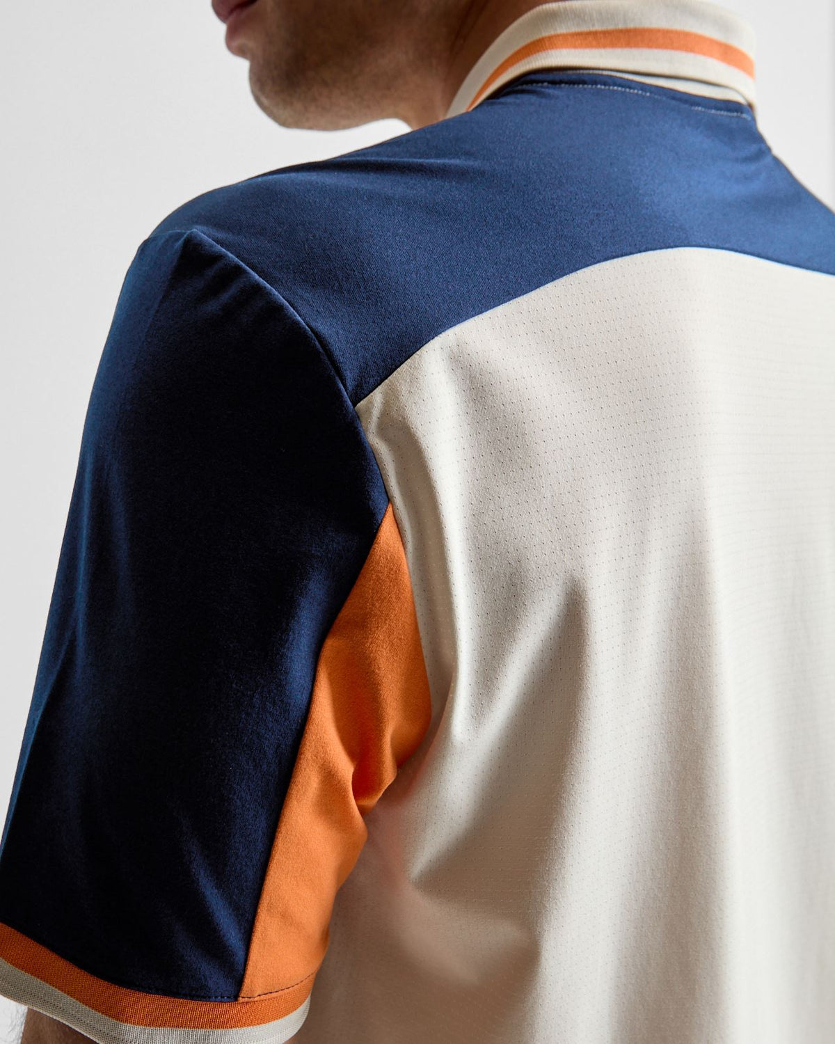 Beyond The Course Vent Twistknit Polo Orbit Grey/Collegiate Navy