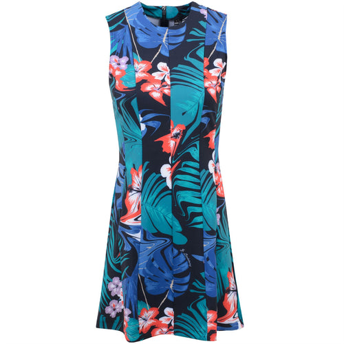 x TRENDYGOLF Jasmin Lux Sculpt Dress Deep Lake Hibiscus