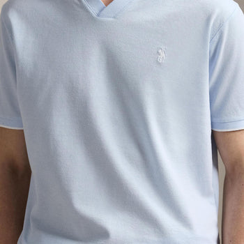 Polo Golf Johnny Collar Cotton Polo Office Blue/White