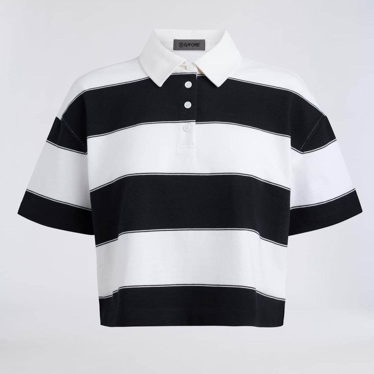 Striped It Boxy Rugby Polo Snow/Onyx