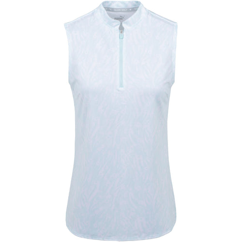 Cloudspun Jungle Sleeveless Polo Soothing Sea/Bright White