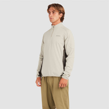 Quarter Zip Tech Mid Layer Greige