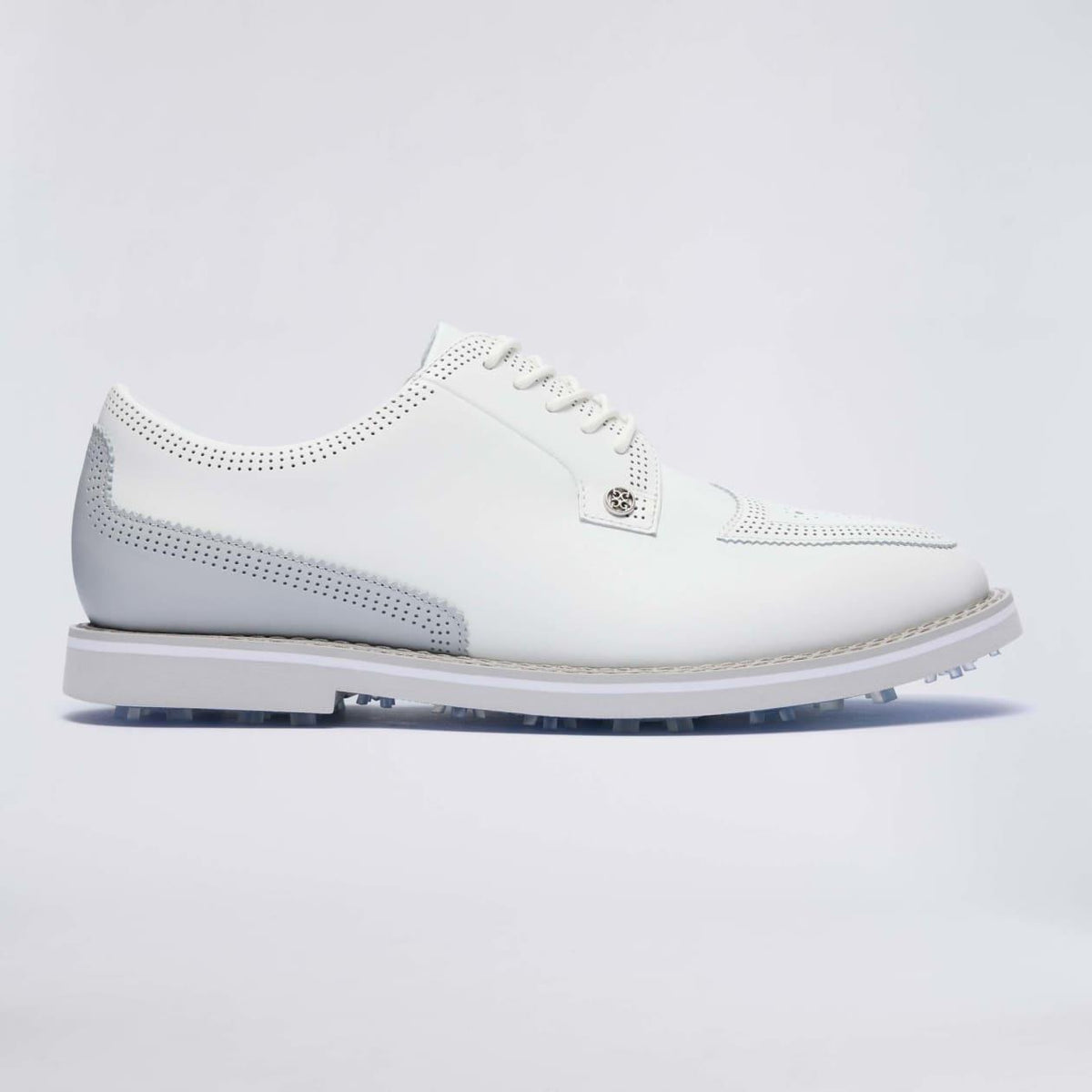 Gallivanter Smooth Leather Perf Brogue Spiked Golf Shoes Snow/Nimbus