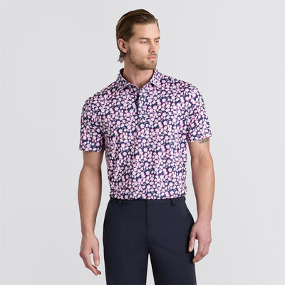 Optic Floral Tech Jersey Polo Blush