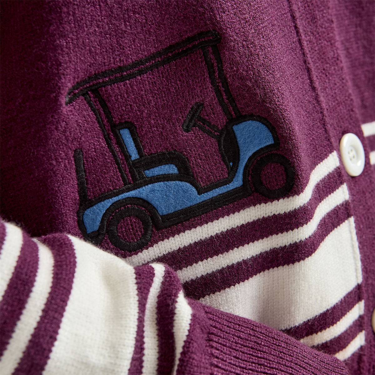 Sophie Cardigan Stripe Burgundy