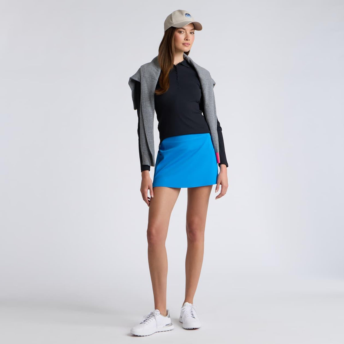 Ribbed Tech Nylon LS Polo Onyx