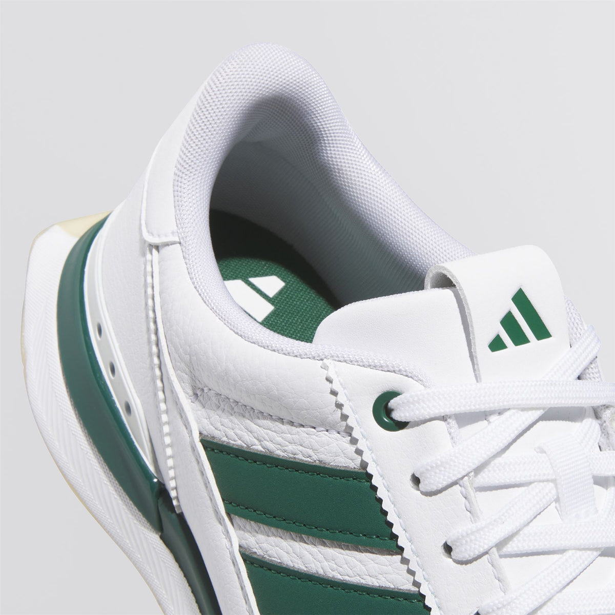 S2G '26 Leather Spikeless Golf Shoes Footwear White/Collegiate Green/Gum