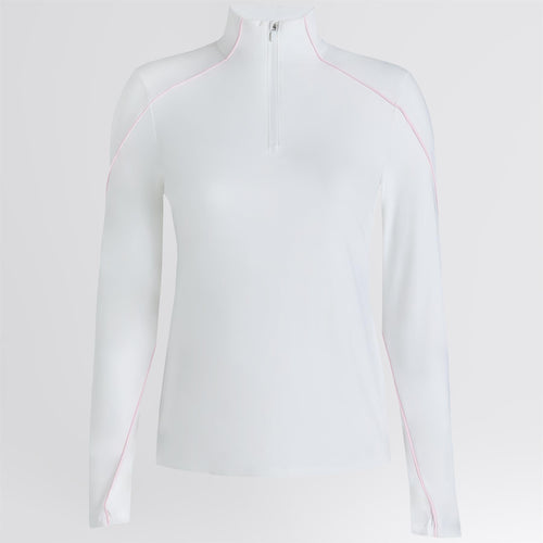 Silky Tech Nylon Quarter Zip Snow/Blush