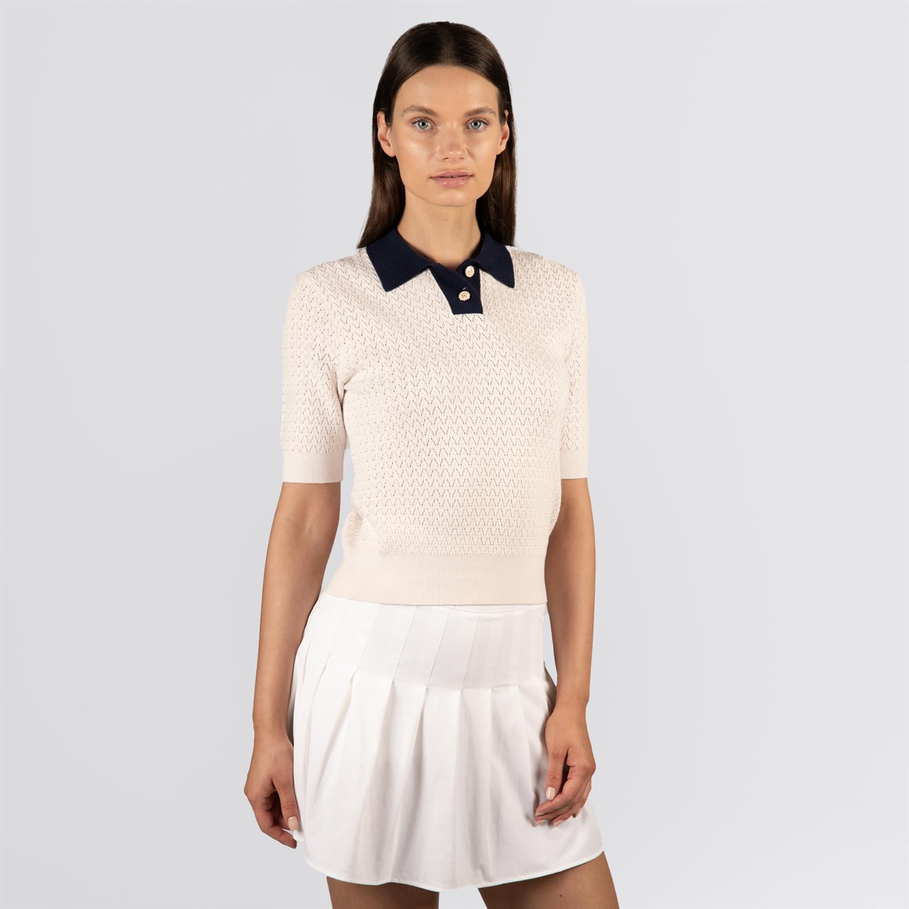 Christy Polo Pinky White/Legacy Navy