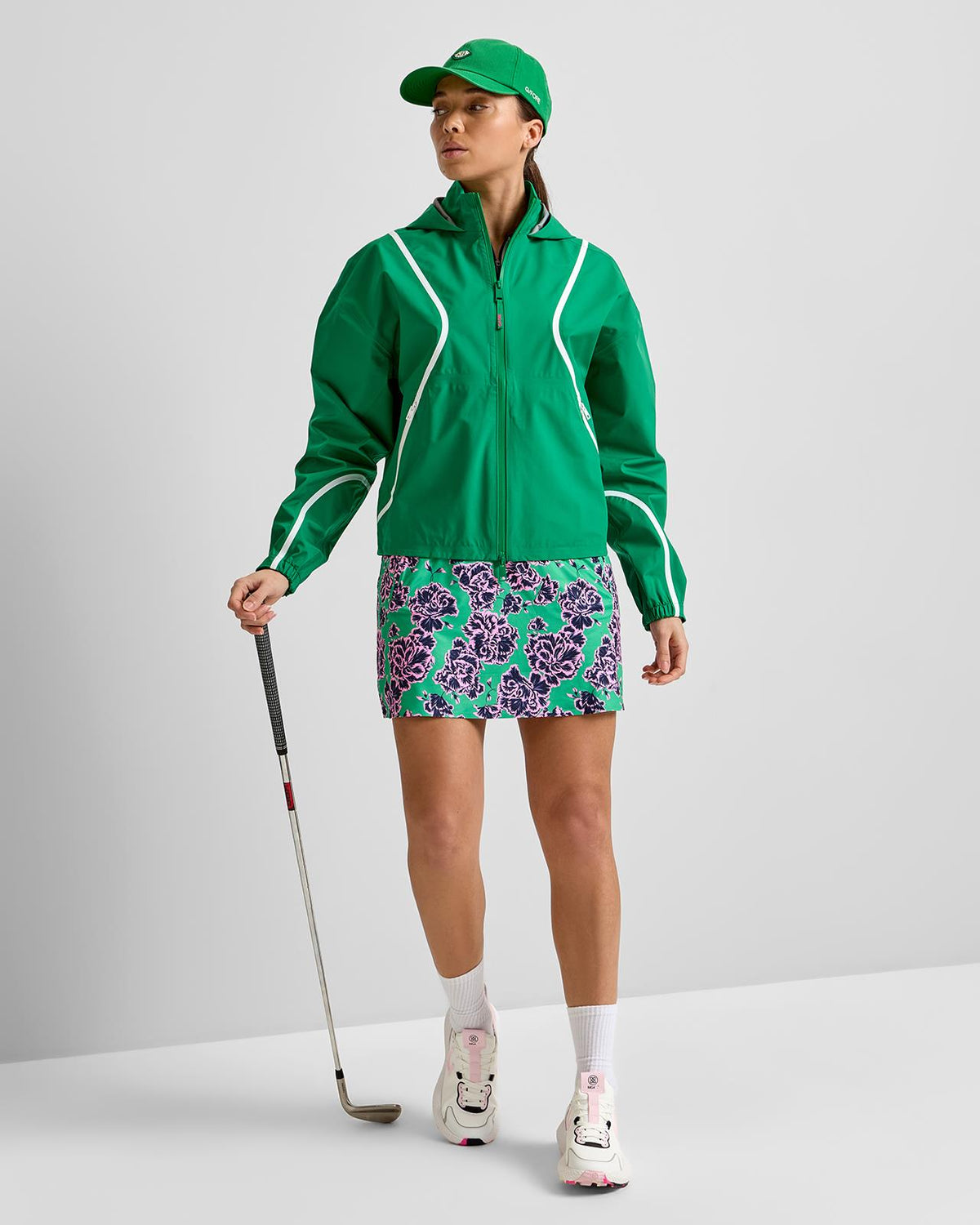 Paneled Waterproof Hooded Jacket Dark Clover