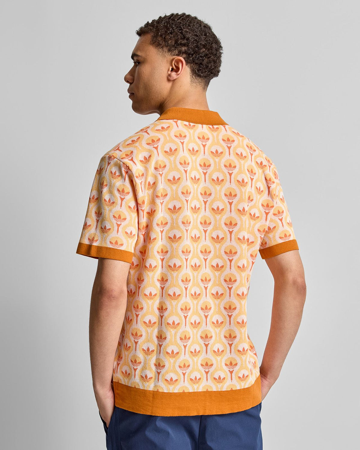 Originals Knit Polo White/Ice Tangerine/Dusky Orange