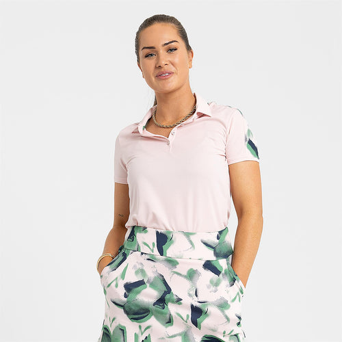 Womens Ultimate365 Printed Polo Pink - AW24