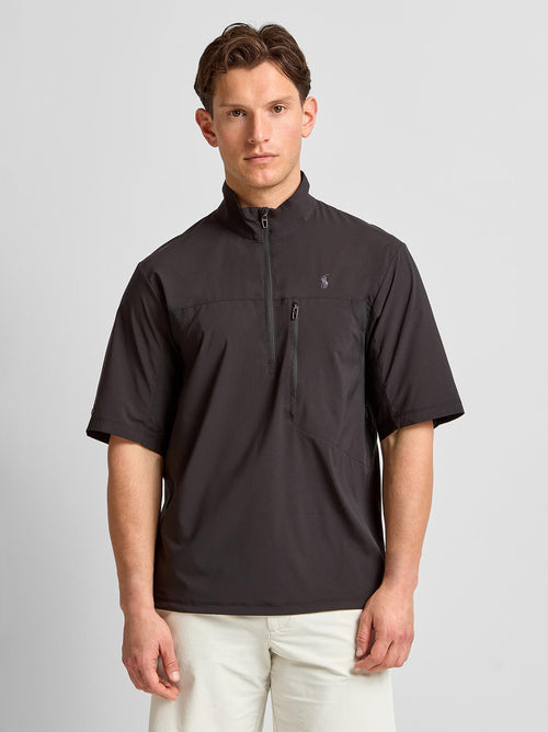 RLX Packable SS Half Zip Pullover Jacket Polo Black