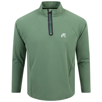 Performance Raglan Quarter Zip Mid Layer Forest