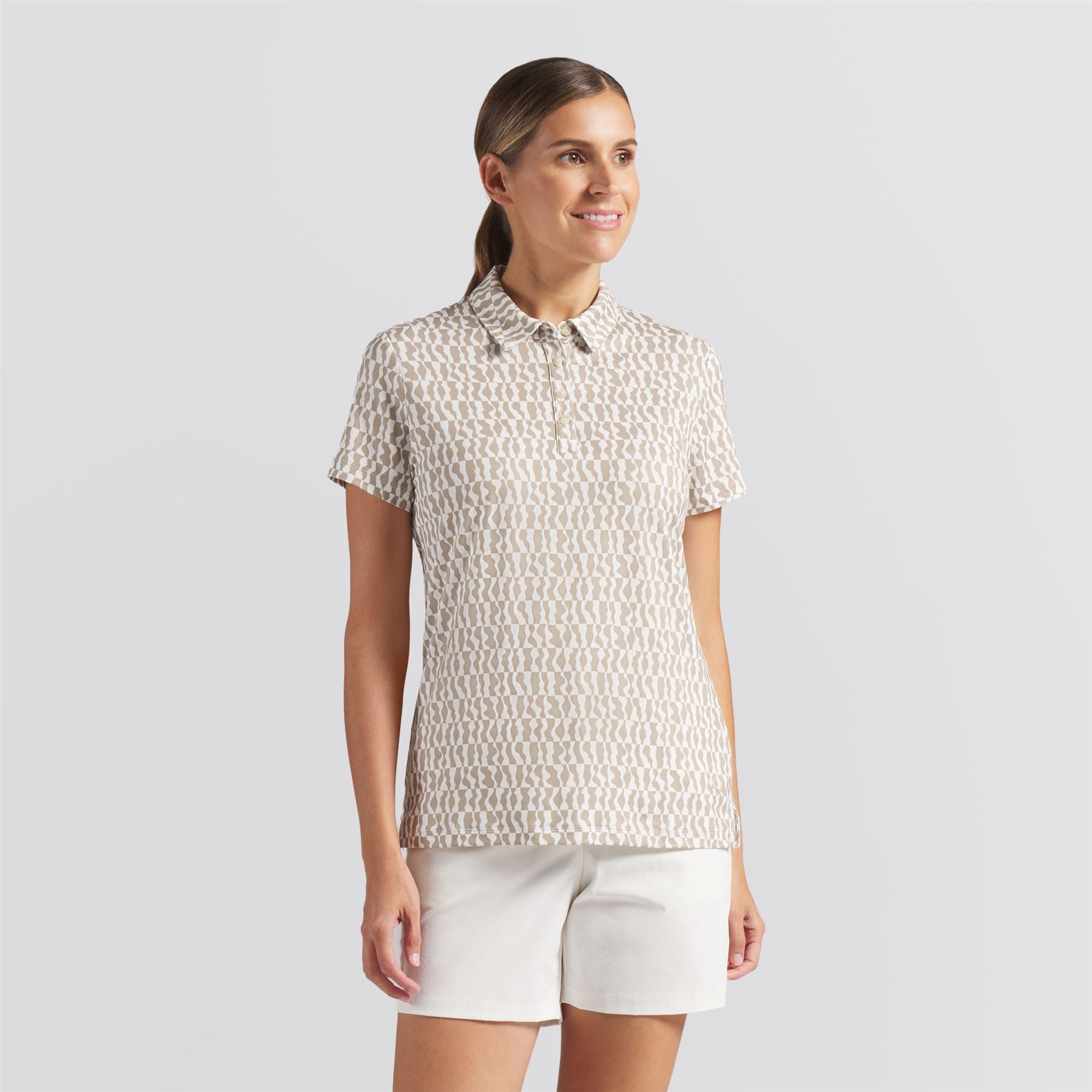 Cloudspun Wavey Polo Shirt Iced Coffee